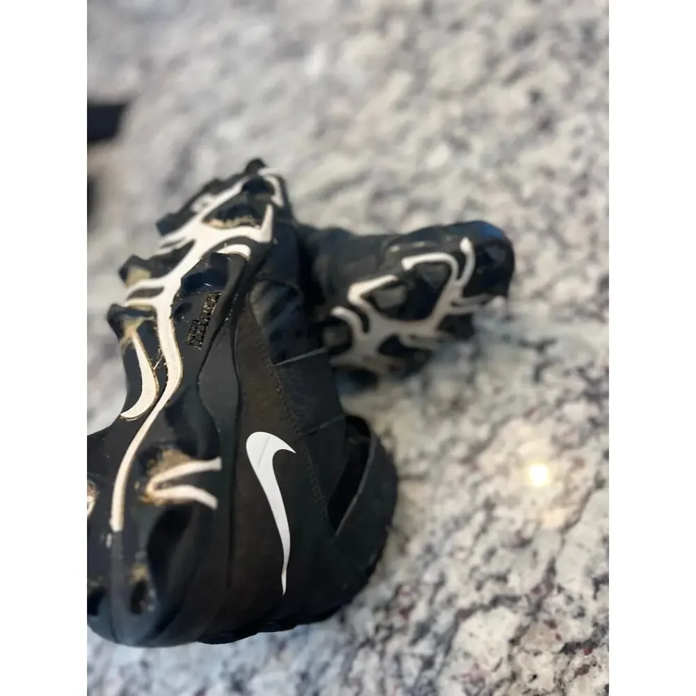 Nike Kids Black and White Strap Cleats Sneakers